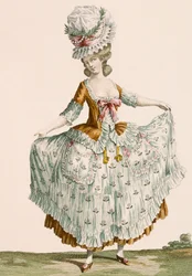 Ladies Style Evening Dress, Engraved by Voysard, Plate No.64 from 